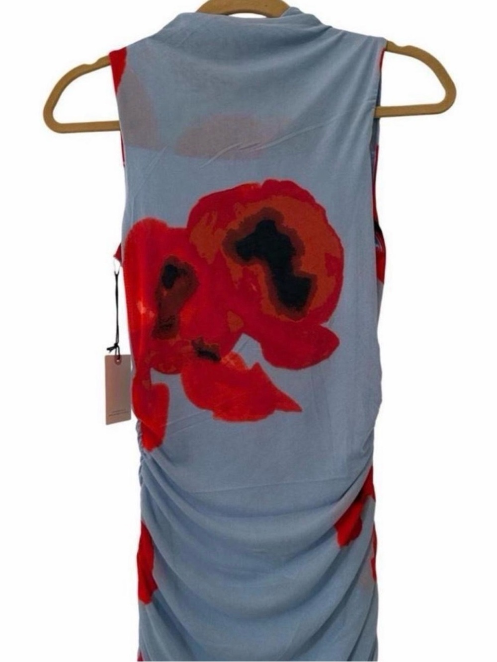 Sincerely Jules Light Blue Maxi Dress with Red Floral Print - Picture 7 of 7